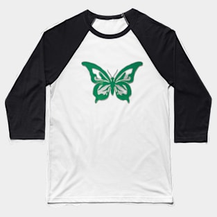 Butterfly Green Shadow Silhouette Anime Style Collection No. 301 Baseball T-Shirt